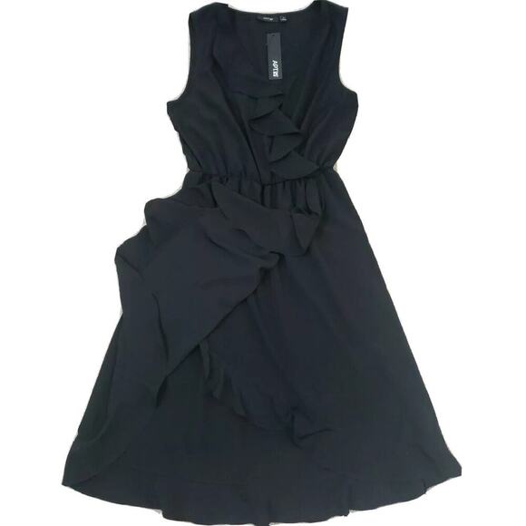 APT.9 ~Woman Size M~ Black Sleeveless V-Neck A-Line Wrap Dress NWT $50.00 - Picture 4 of 12